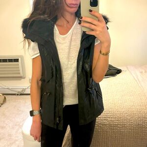 SAM vest with removable fur hood